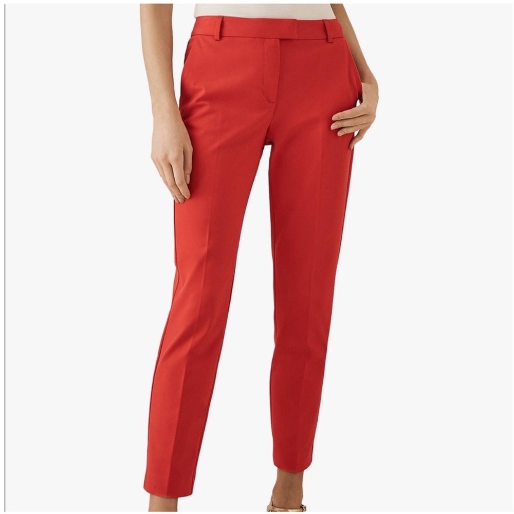Reiss‎ Joanne Red Straight Leg Tailored Trousers Pants Women USA 6 UK 10 EU 38